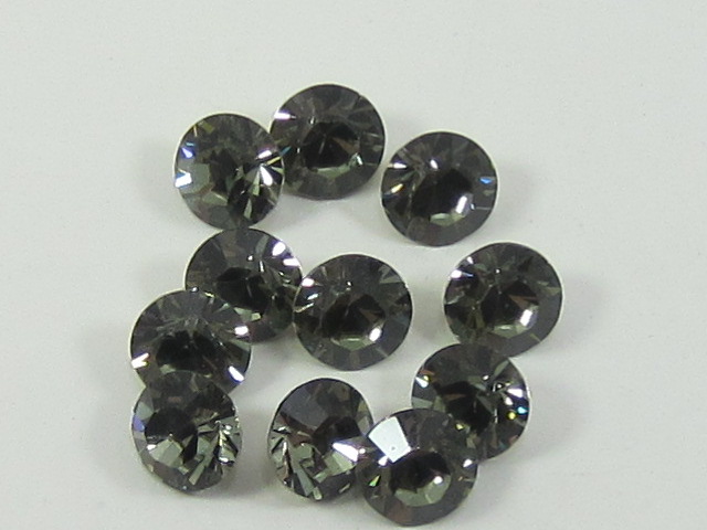 pp09 (1.5-1.6mm) 1 Gross BLACK DIAMOND POINTED BACK European Rhinestones